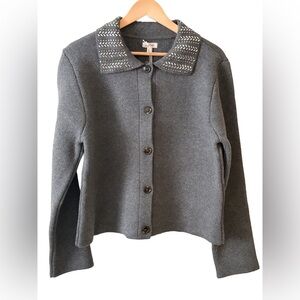 Pilcro Embellished Collar Knit Cardigan – Size L